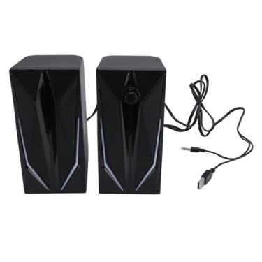 Imagem de Cryfokt Alto-falante USB de Mesa Com Luz RGB que Fornece Som Estéreo Envolvente para Laptop, Alto-falante de Mesa USB, Multimídia para Escritório Doméstico, Design Moderno