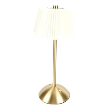 Imagem de Zerodis Abajur de Mesa Plissado Sem Fio Abajur de Mesa de Cabeceira Interruptor de Controle de Toque Com Plissado Adequado para Quarto, Sala de Estar, Escritório, Decoração de de Sem Fio (#11)