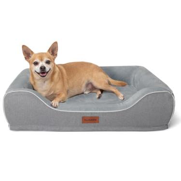 Imagem de Cama ortopédica para cães pequenos, lavável para cães de tamanho pequeno, sofá-cama de espuma viscoelástica de gel refrescante com capa e laterais removíveis à prova d'água, para animais de estimação
