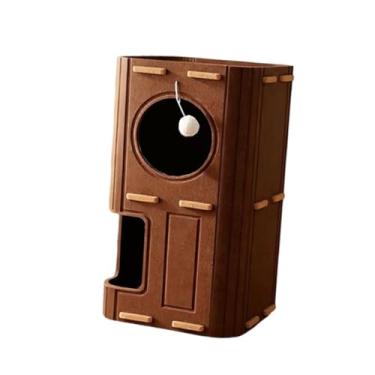 Imagem de Generic Casinha de feltro para gatos, cama portátil para animais de estimação, cabana a arranhões, condomínio, casa de brincar, descanso, 2 Níveis