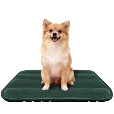 Imagem de pobopobo Almofada para gaiolas para cães, ultra macia e antiderrapante, ajuste seguro para caixas de metal e gaiolas para cães, cama aconchegante lavável para cães pequenos, médios e grandes (verde, M