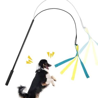 Imagem de DONGKER Mastro de paquera para cães, varinha extensível para animais de estimação, brinquedos interativos para cães com alça de esponja antiderrapante para cães pequenos, médios e grandes