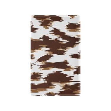 Imagem de Wassud Placa de cobertura de interruptor de luz abstrata marrom com estampa de vaca decorativa para tomadas elétricas placa de parede em branco 11 x 6 cm