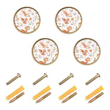 Imagem de xigua 4 peças adoráveis puxadores de armário de dragões bebês redondos de zinco sólido, puxadores decorativos de 3,5 cm para armário de banheiro, cômoda, armário e guarda-roupa