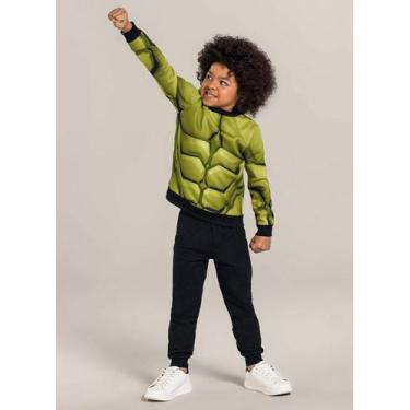 Imagem de Blusão infantil menino Vingadores Brandili Verde, Verde, 10