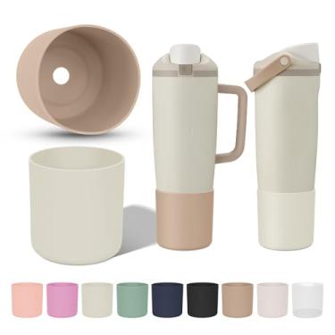 Imagem de KGULQ 2 peças de bota superior compatíveis com Owala Freesip Sway 850 g e 1,134 g, alta antiderrapante, evita arranhões, manga protetora para garrafa de água e copo Sway