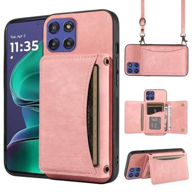 Imagem de Capa de telefone para Motorola Moto G Stylus 5G 2025 capa carteira com alça de ombro transversal, couro PU, porta-cartão de crédito, bolso fino, acessórios para celular, bolsa flip para celular G5