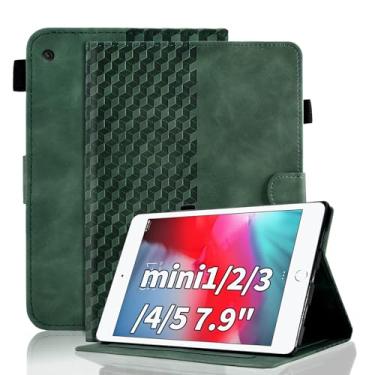Imagem de Varohix Capa para iPad mini 5 2019, iPad mini 4 2015 de couro sintético com suporte de capa inteligente para visualização em vários ângulos com suporte para lápis para iPad mini 5/4/3/2/1 - verde