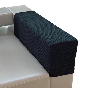 Imagem de PBIEHSR Capas de braço de sofá para sofá, capas de poltrona de apoio de braço, capas elásticas para cadeira reclinável, conjunto de 2 (preto, grande)