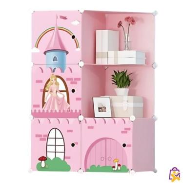 Imagem de Armário Modular Infantil Castelo com Portas Temáticas Rosa Infantil - 