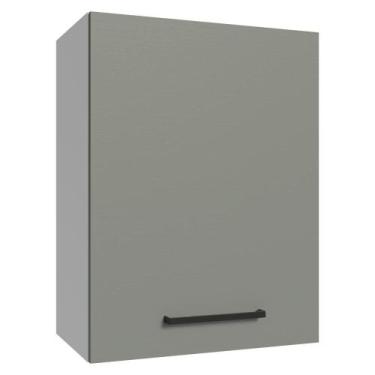 Imagem de Armário Aéreo 50cm 1 Porta Branco/Cinza Agata Madesa, Branco/Cinza