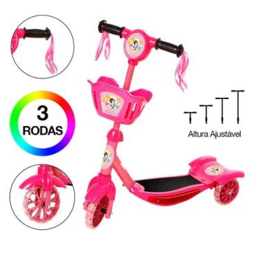 Imagem de Brinquedo Infantil Patinete Scooter 3 Rodas Com Cesta Luz E - Art Brin