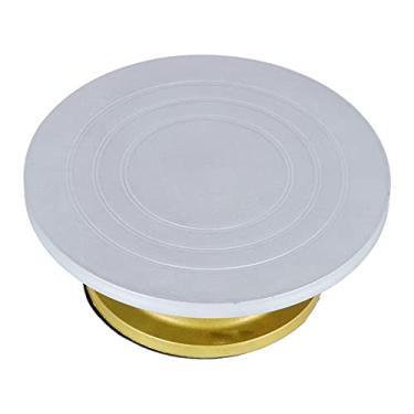 Imagem de aqxreight Mesa Giratória de Bolo de Aço de Plástico Espessado Suporte Giratório de Decoração de Bolo de 360 ​​° para Sobremesa Doméstica Compre Os Lados e [NÃO No Sentido Anti-horário ou Permitindo Facilmente o Suporte