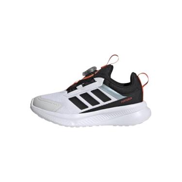 Imagem de adidas Tênis infantil unissex Fortarun 4.0 Boa, Branco/Preto/Laranja Impacto, 10.5 Little Kid