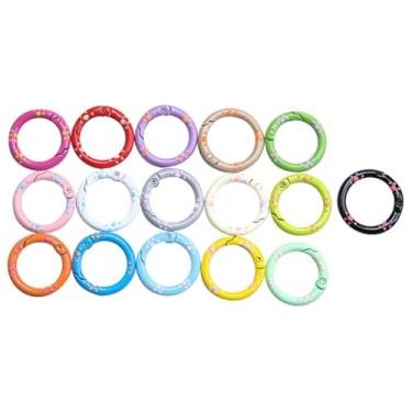 Imagem de ccHuDE 20 peças 2,5 cm anéis de metal mola redonda mosquetão chaveiros pequenos chaveiros fivelas mosquetões decorativos anéis de pressão de mola ganchos clipes com impressão de pata