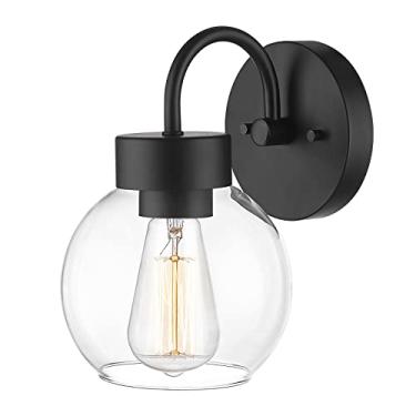 Imagem de Eapudun 1-Luz de Camarim de Luz para Banheiro Preto Fosco sobre Espelho, Luzes de Parede de Metal Modernas para Corredor Cozinha Quarto Sala de Estar, WLA1433-MBK