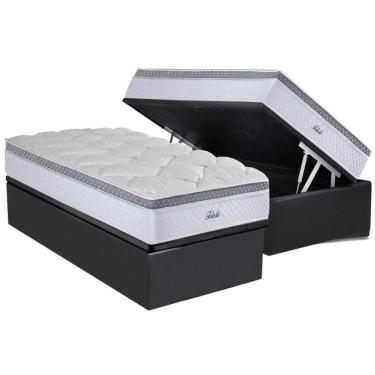 Imagem de Conjunto Box Baú Solteiro: Colchão Molas Masterpocket Ensacadas Toledo + Base Crc Suede Gray