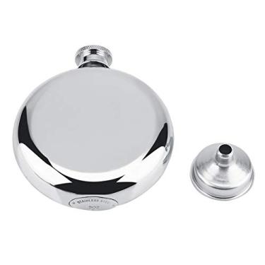 Imagem de Frasco de bolso de aço inoxidável com funil recipiente de hidratação portátil à prova de vazamento para viagens ao ar livre