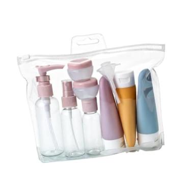 Imagem de MotiveTech Conjunto de frascos de viagem para produtos de higiene pessoal, kit com recipientes leves e recarregáveis ​​para condicionador, loção e shampoo. Ideal, Morandi