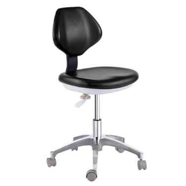 Imagem de BONEW - Assistente de cadeira odontológica oral para banco de médico dentista, cadeira móvel ajustável, couro PU, preto