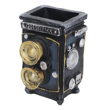Imagem de TOPINCN Porta-canetas para Câmera Vintage, Porta-lápis, Organizador de Mesa de Resina de Design retrô Com Padrão de Câmera Realista, de Maquiagem para Decoração de Sala de