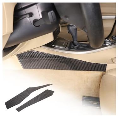 Imagem de Sekhyna Joelheira da perna do cotovelo do console central compatível com BMW Série 3 2005-2012 E90 E91 E92 E93, adesivo de painel lateral de controle de mudança de marchas de fibra de carbono 2 peças