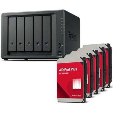 Imagem de Synology Diskstation NAS DS1525+ 20TB Bundle Western Digital (5X 4TB WD Red Plus) Série 5 Bay Plus com Ryzen R1600, 8 GB Ram