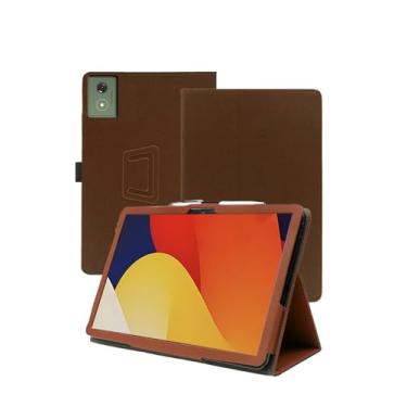 Imagem de Capa para tablet Motorola Moto Pad 60 Pro Android 14 de 12,7 polegadas, capa fólio de couro premium WUNIAK para Motorola Moto Pad 60 Pro com alça de mão para tablet, marrom