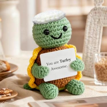 Imagem de Kit de animal de crochê fofo – decoração artesanal estilo flor, arte artesanal, presente de decoração para festivais de Natal, aniversário para mulheres ou homens