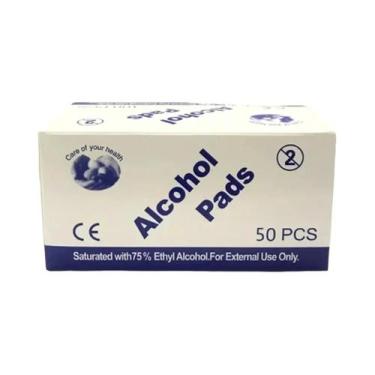 Imagem de Lenços Umedecidos Com 75% De Álcool, 50 Unidades, Descartáveis, Antiss