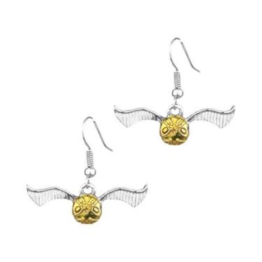Imagem de Brincos De Gancho De Orelha Hermione Snitch, Pingente De Snitch Dourad