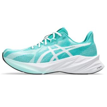 Imagem de ASICS Tênis de corrida masculino DYNABLAST 5, Branco/azul-petróleo ondulado, 46