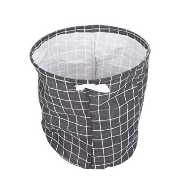 Imagem de Cryfokt Cesto de Roupas Sujas Elegante de Grande Capacidade Em Xadrez Preto, Cesto de Roupa Suja Dobrável Com Alças, Perfeito para Acomodações de Hotel, 13,78 X 17,32 pol.