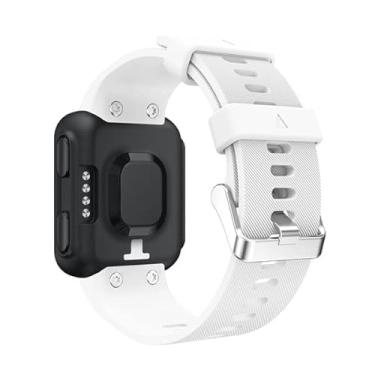 Imagem de QPDRNC Pulseira de relógio de silicone para Forerunner 35 Pulseira de pulso para Garmin Forerunner 35 Pulseira de substituição de relógio inteligente (Cor: branco)