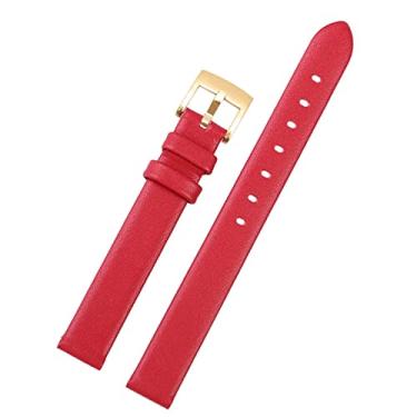 Imagem de KAPPDE Pulseira de couro genuíno para Swarovski 5158517/5158544/5158972, acessórios de relógio, pulseira moderna de 12 mm, tamanho pequeno, pulseira feminina (ouro vermelho)