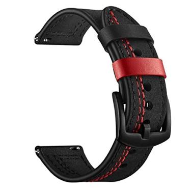 Imagem de KAVJU Pulseira de 20 22 mm para Samsung Galaxy Watch 4/Classic/3/46/42mm/Active 2 Gear S3/3 41 45mm Pulseira de couro wirstband universal (Cor: Cor A1, Tamanho: 20mm Universal)