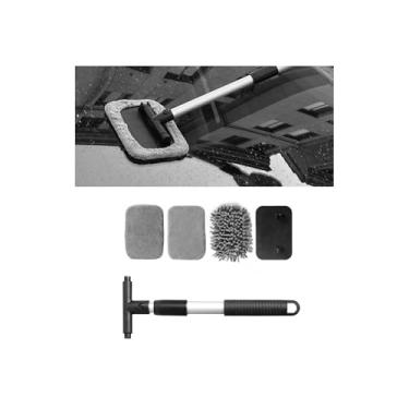 Imagem de Alieemo Limpador de para-brisa de carro, ferramenta de limpeza de janela de veículos de microfibra com 3 almofadas de pano reutilizáveis, acessórios de suprimentos de vidro interno e externo para
