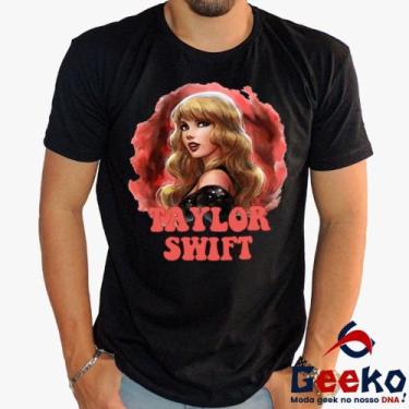 Imagem de Camiseta Taylor Swift 100% Algodão Pop Geeko, Preto gola careca, P