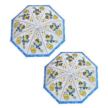 Imagem de kit 2 Guarda chuva infantil para menina e menino plastico com desenhos