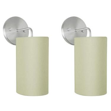 Imagem de Kit 2 Arandelas Cilíndrica De Cúpula 14x25cm Bege - MARRYLUZ