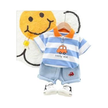 Imagem de Conjunto De Verão Para Bebês Meninos E Meninas Com Camisa Polo E Short