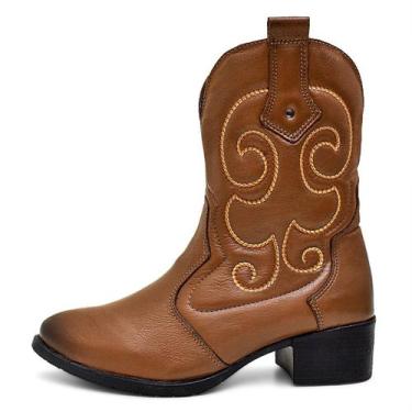 Imagem de Bota Feminina Texana Western Whisky Couro DIfranca - 245, 39