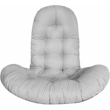 Imagem de Almofada de substituição para cadeira suspensa em formato de ovo, almofada grossa para cadeira suspensa, almofada para cadeira de rede para uso interno/externo.