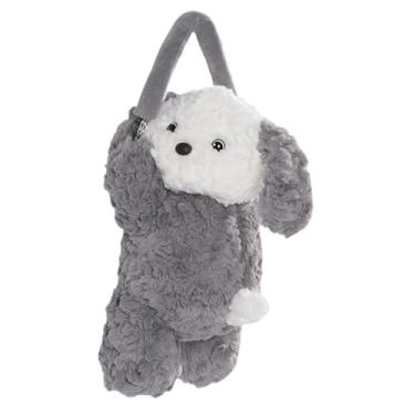 Imagem de YWJLQH Porta-lenços Decorativo em Formato de Cachorrinho, Fácil de Usar, Criativo E, Ideal para Guardar Guardanapos No Carro, Cinza, Tamanho real