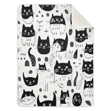 Imagem de Blueangle Cobertores fofos de gatos de desenho animado para cochilo de carrinho de bebê, 76 x 101 cm, cobertores aconchegantes e macios unissex para meninos, meninas, crianças, bebês (22)