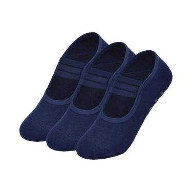 Imagem de Meias De Yoga, Pilates E Dança Femininas Antiderrapantes, 3 Pares, Res