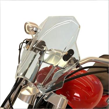 Imagem de Areyourshop Tela de para-brisa ajustável universal para motocicleta com guidão de 22 mm, 25 mm, 28 mm, para Yamaha para Kawasaki e Suzuki, para Honda CBR600RR CB1000R