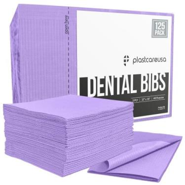 Imagem de Babadores dentários descartáveis PlastCare 13 x 18 cm (pacote 125) rox