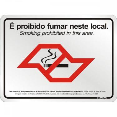 Imagem de Placa Sinalizacao Aluminio 20X25 ''Lei Antifumo'' 180Sp - SINALIZE