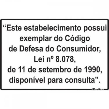 Imagem de Placa Sinalizacao Poliestireno 20X30 ''Lei Do Consumidor'' 250Cd - SIN